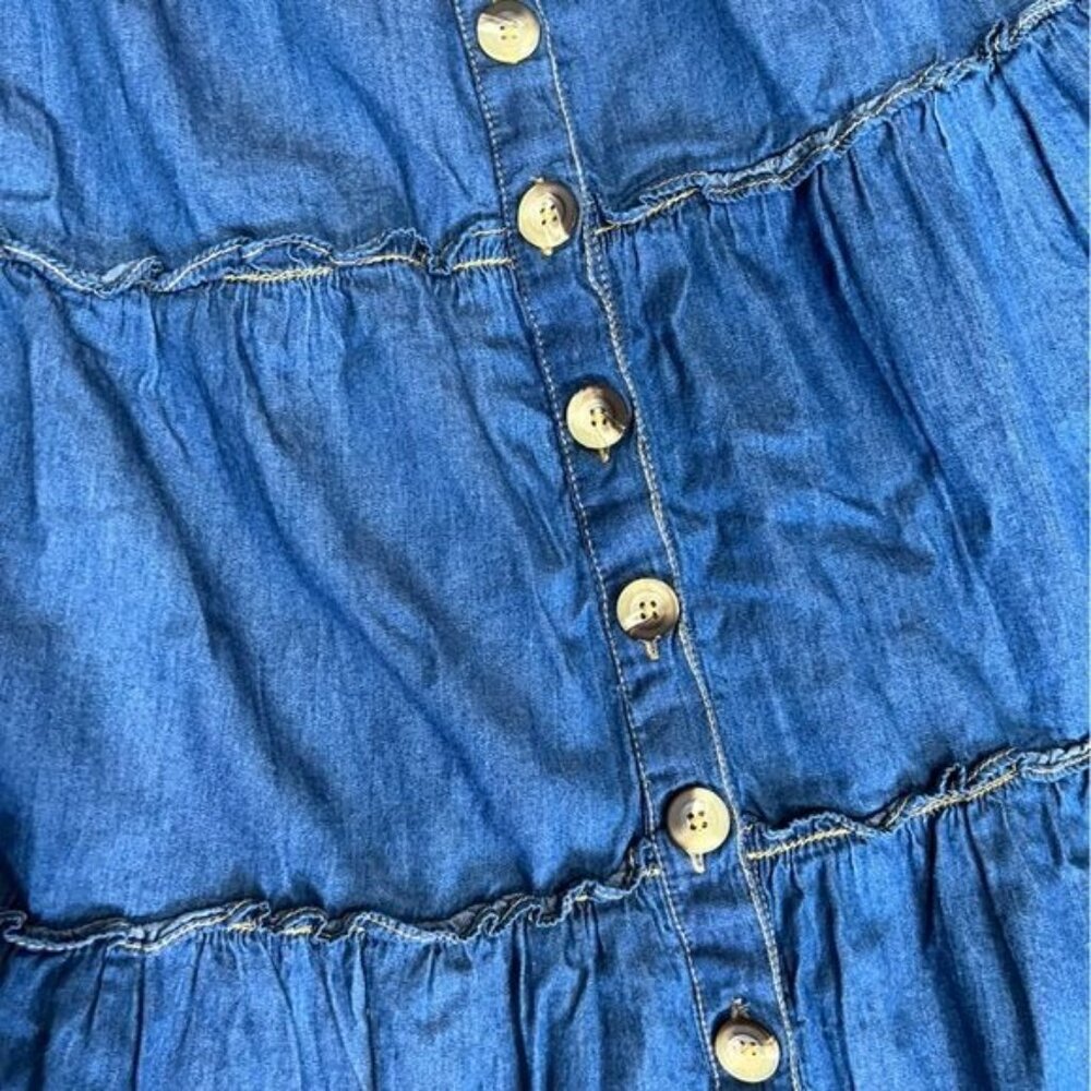 Live 4 Truth Denim Button-Front Blue A-Line Skirt - Picture 5 of 7